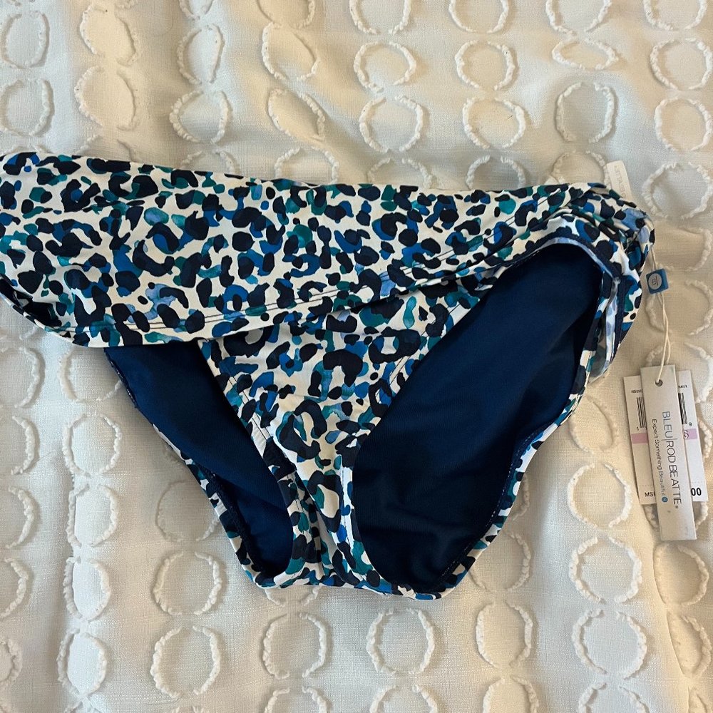 Everything but Water bikini bottoms. size 6. blue cheetah. NWT